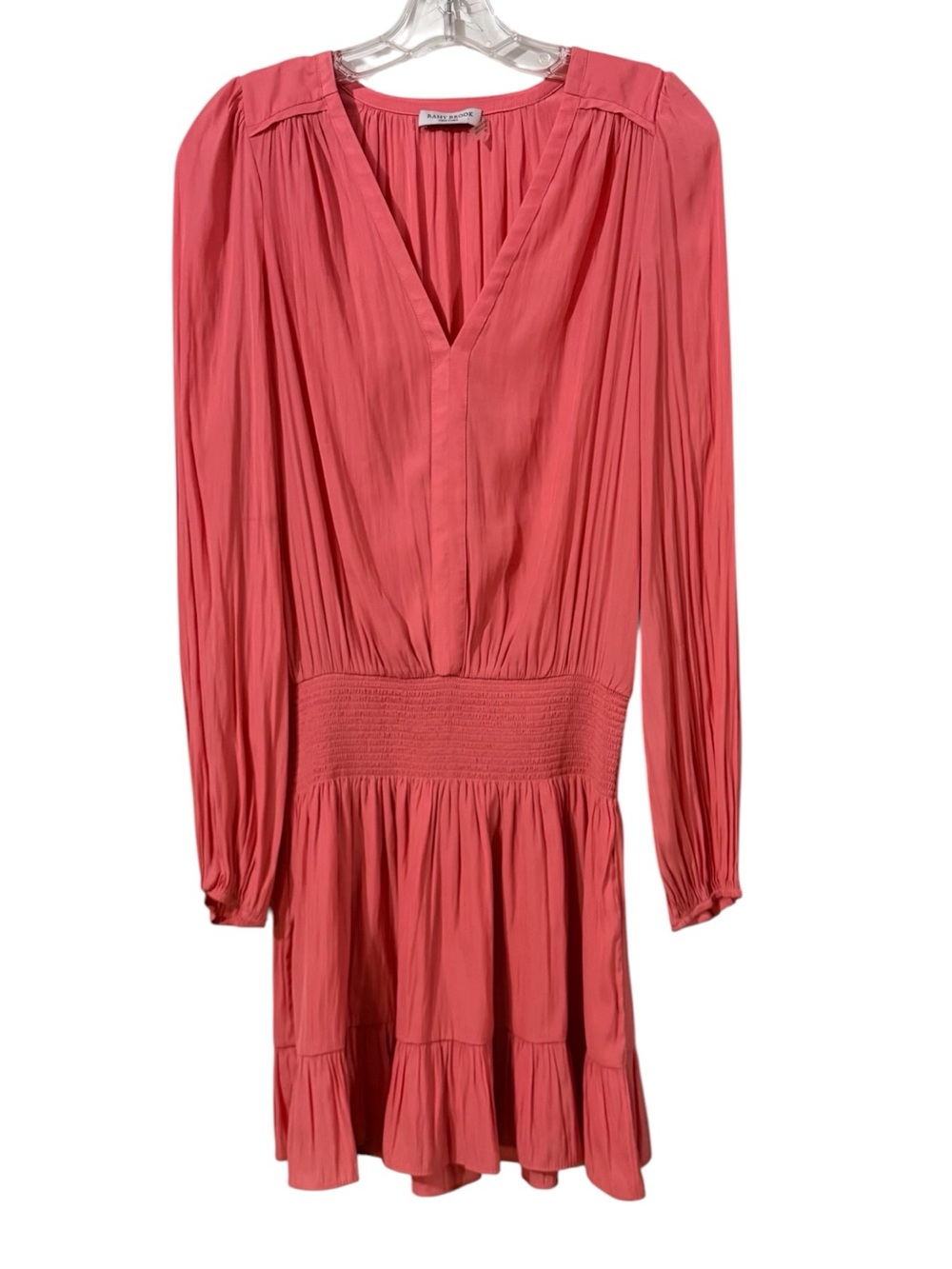Ramy Brook Coral Smocked Waist Mini Dress - Size XS